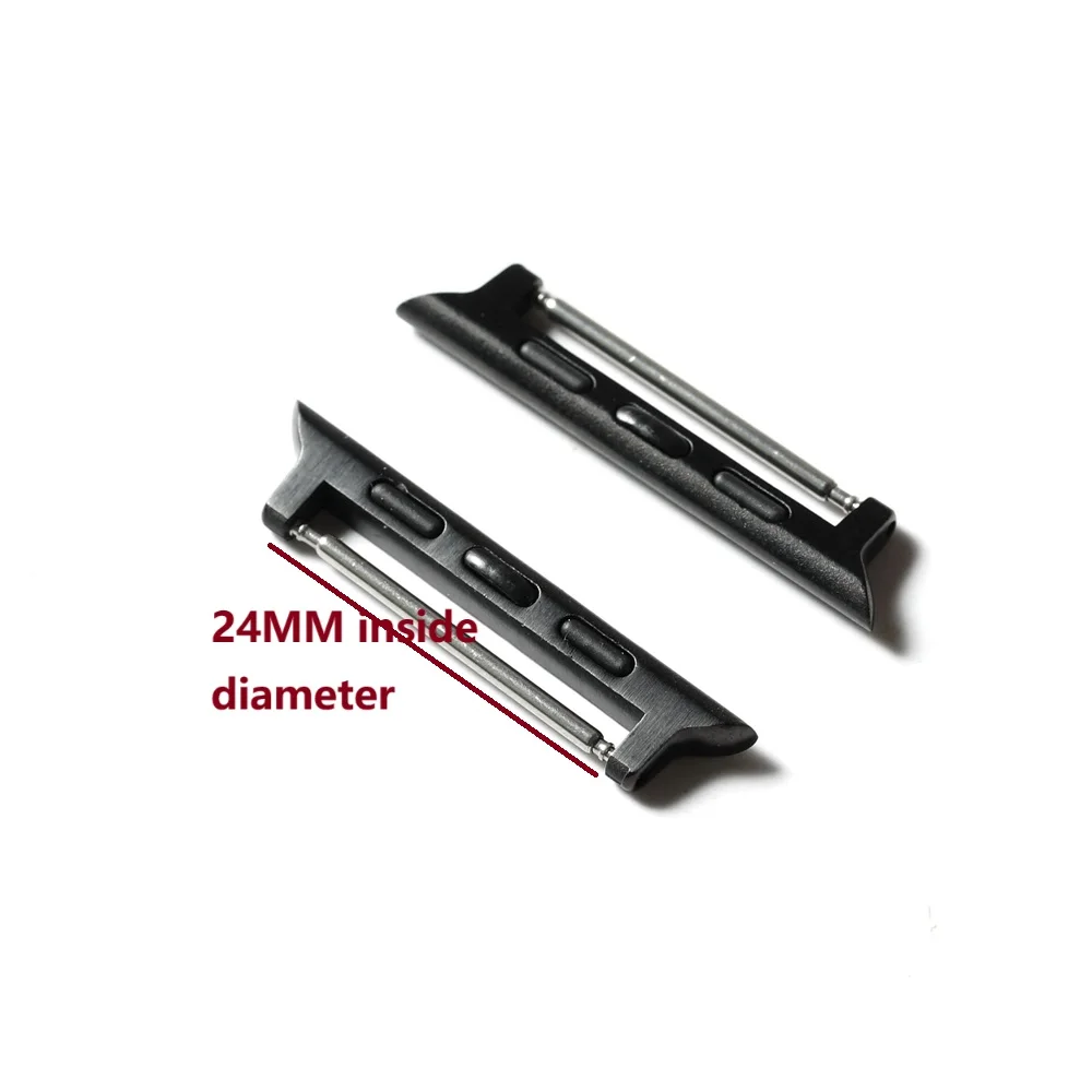 Stainless Steel Black Titanium Color Connector 44MM 45MM 46MM 49MM*24MM Suitable for Apple Watch Leather Strap Adapter image 2
