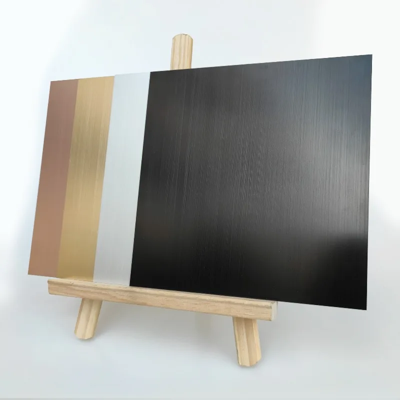 Gold Brushed Anodized Aluminum Plate 100x100mm 200x200mm 0.5/0.8/1/1.5/2mm Thickness Black Silver Gold Rose