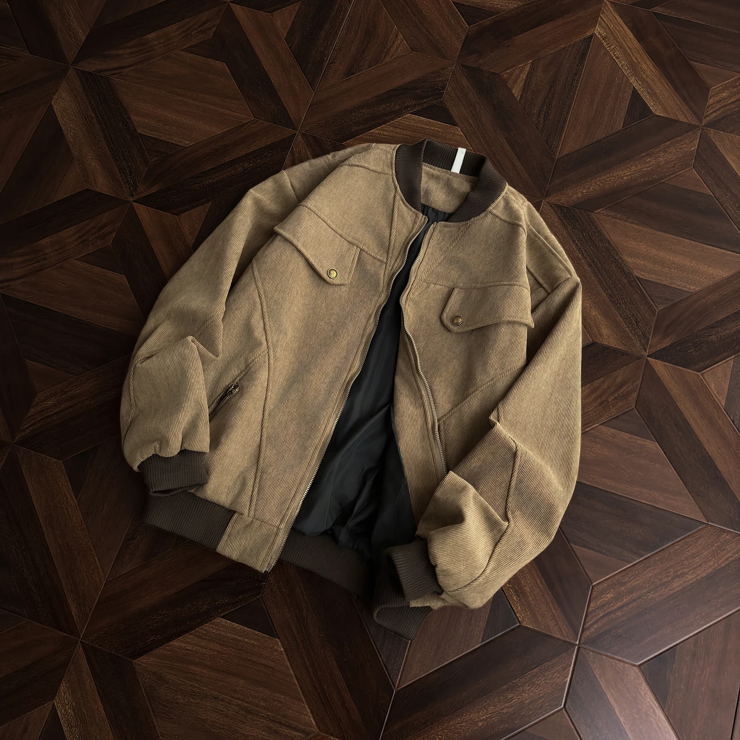 

Винтажная коричневая мужская куртка-харрингтон из вельвета с бейсбольным воротником, на молнии, повседневная весенняя верхняя одежда для молодежи, модная