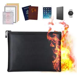 Waterproof And Fireproof Document Bag Money Bags Fire Safe Storage Pouch With Zipper Cash File Envelope Holder For Home