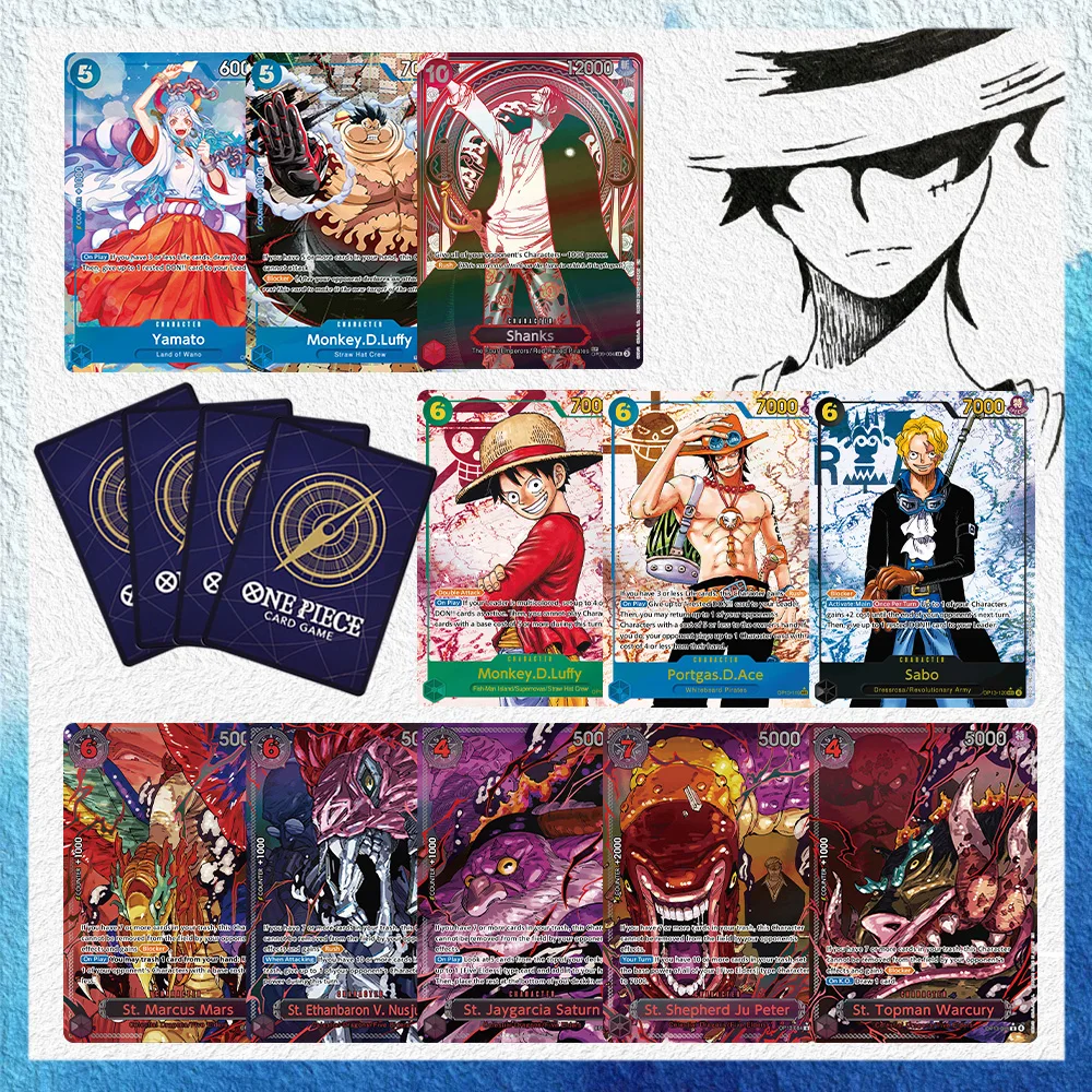

Anime One Piece OPCG Proxy Cards English Version CHARACTER/LEADER/EVENT Shanks Ace Sabo Luffy Yamato Collectible Trading Cards