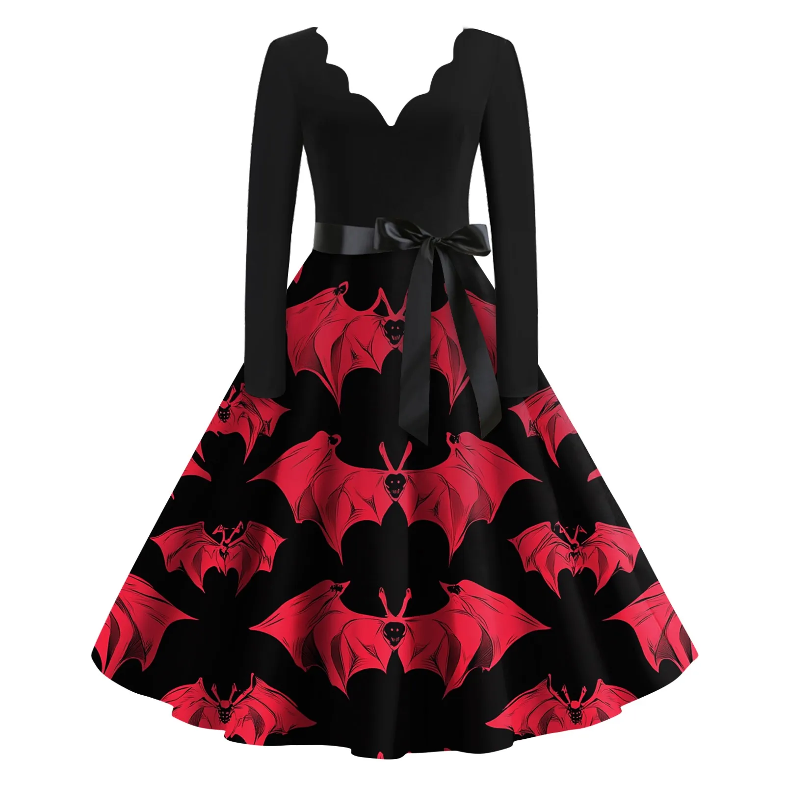 Moda casual feminina quente halloween impresso com decote em v vestido vintage vestidos mujer veranoa 2025 roupas femininas vestidos femininos