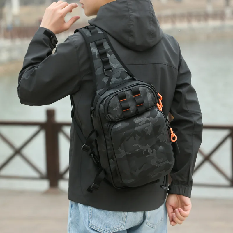 

Durable Oxford Lure Fishing crossbody backpack, multi-functional large-capacity single-shoulder fishing gear bag