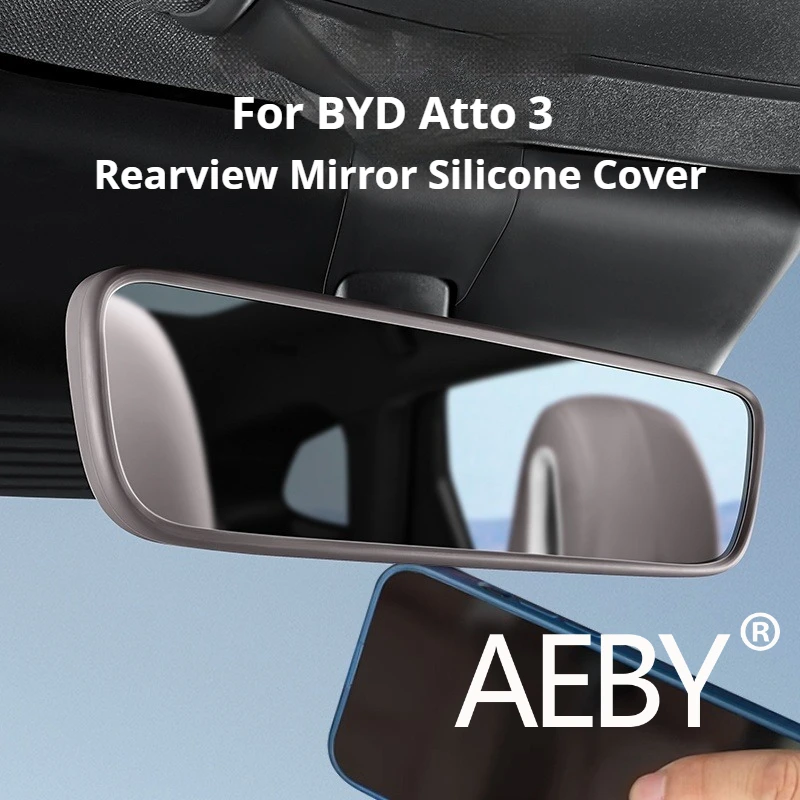 

AEBY For BYD Atto 3 Smart Driving Edition 2025 Rearview Mirror Silicone Cover, Anti-Shake Anti-Vibration Windshield Accessories,