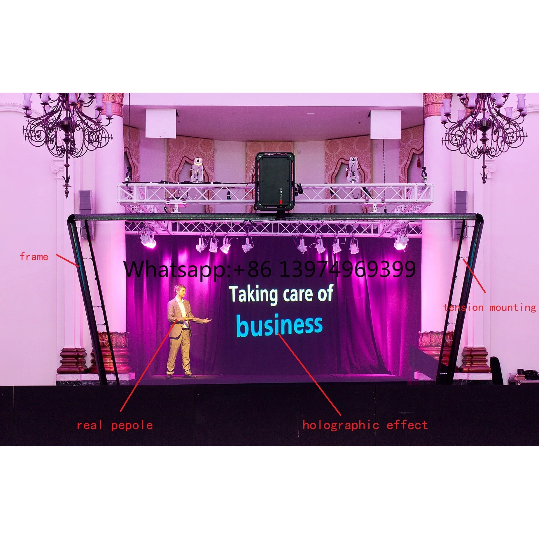 Ghost Pepper 3D Holographic Projection System,45 Degree 3D Hologram Stage