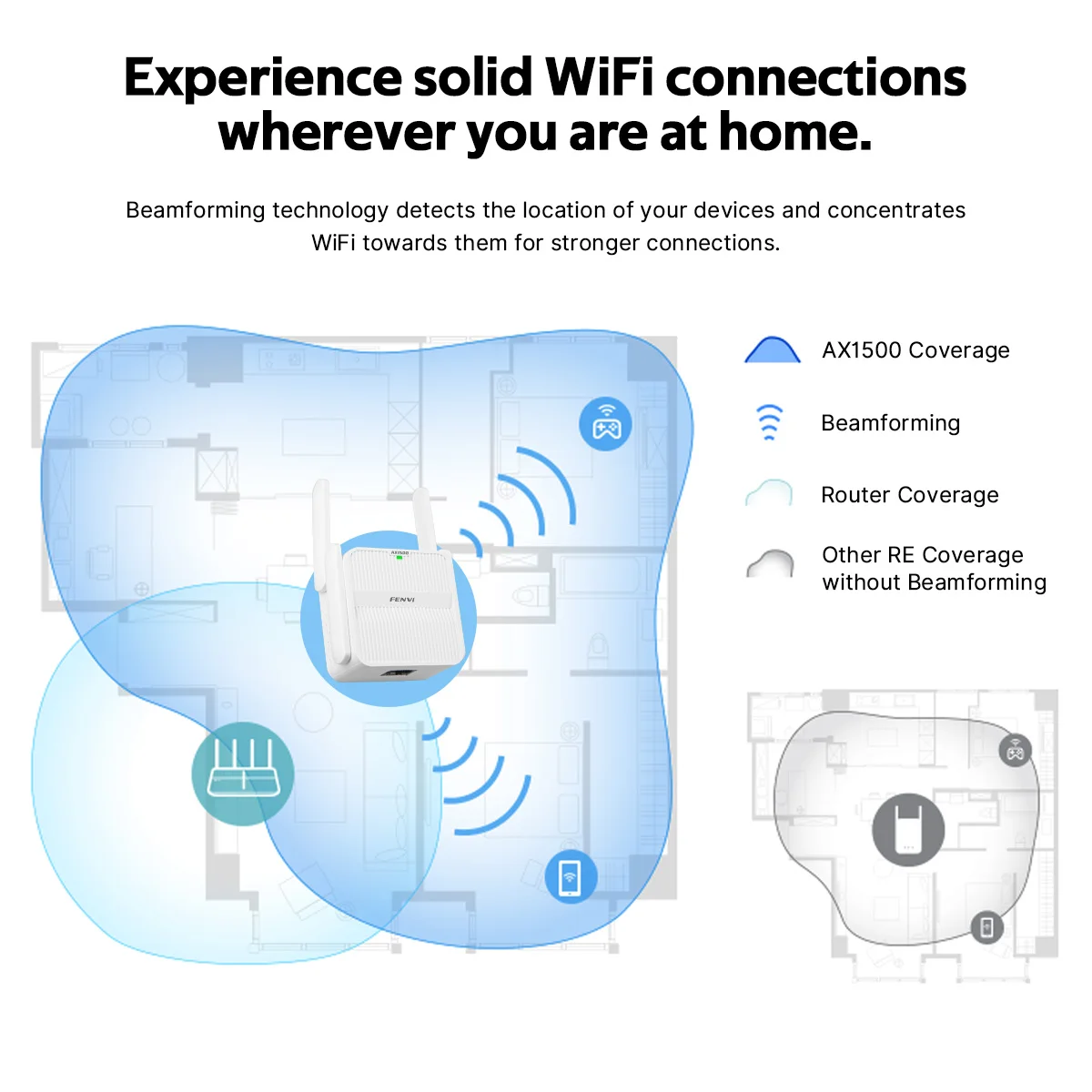 Imagem -06 - Repetidor Wifi sem Fio Amplificador de Sinal Roteador ap Extensor Impulsionador Comunicação 5g 1500mbps 2.4ghz