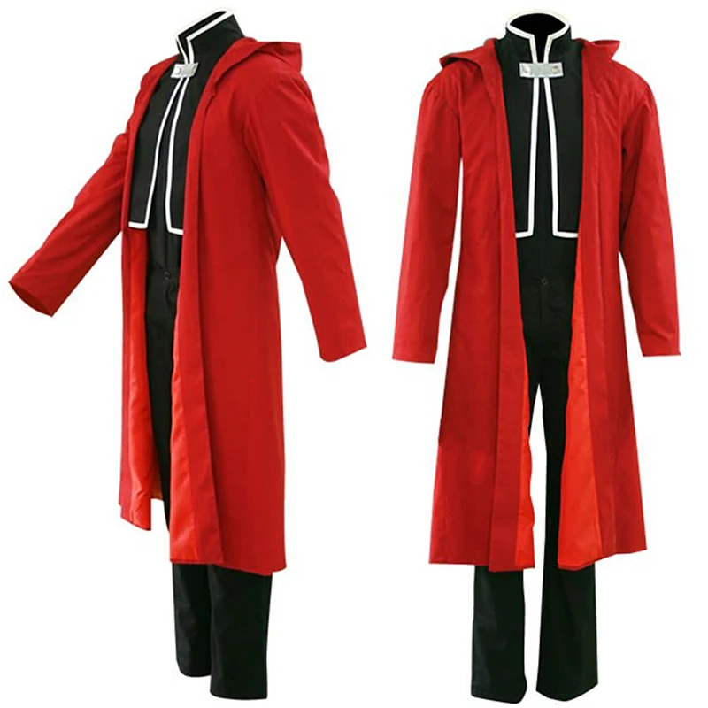 Anime Full Metal Alchemist Cosplay Costume Edward Elric Costume FullMetal Alchemist hooded coat Custom Made Halloween Cosplay