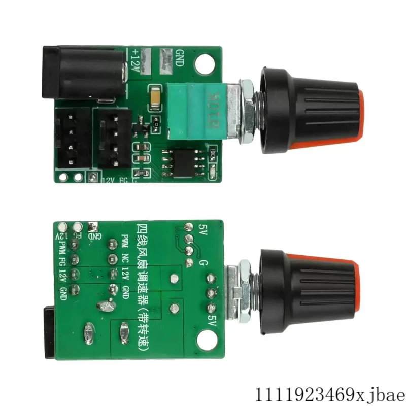 DC 12V 5A Dual-Channel PWM Fan Controller - 4-Wire Manual Speed Adjustment for PC Case/Server Cooling