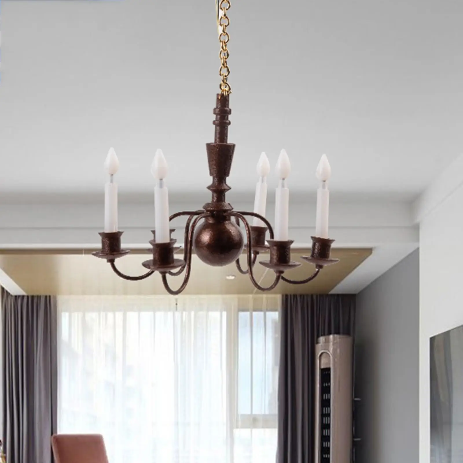 

4x 1:87 HO Scale Chandelier with Six Hanging Lights for Model Architecture