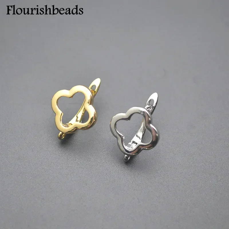 Clover Shape Howllow Out Earring Hook Leverback Clasps for DIY Women Earrings Jewelry Making 30pcs/lot