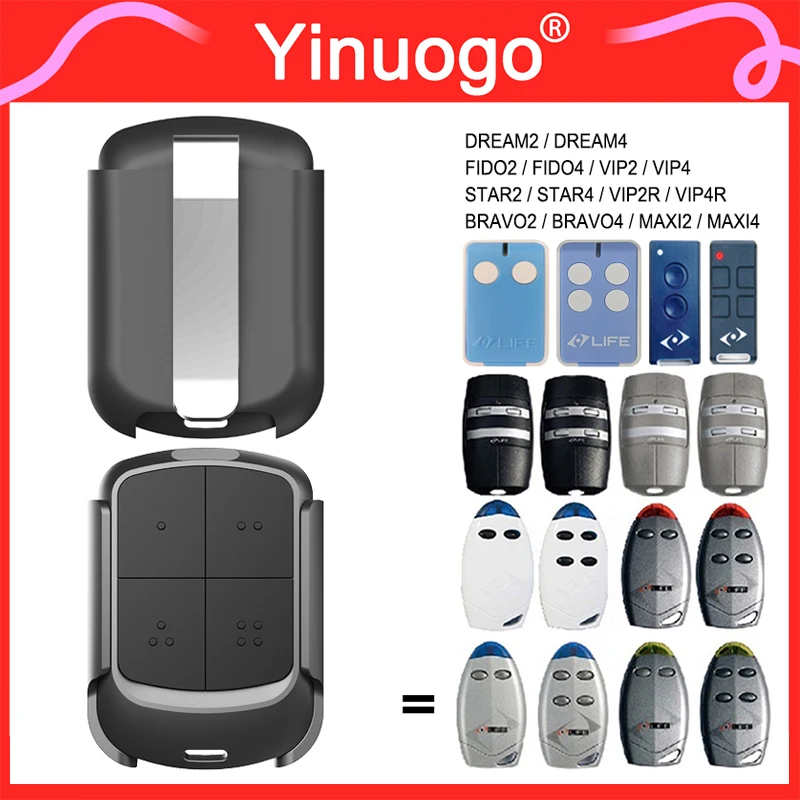 YNG810 For LIFE MAXI 2 4 LIFE FIDO2 FIDO4 DREAM STAR BRAVO VIP 2 4 VIP2R VIP4R Gate Remote Control 433.92MHz Rolling Code