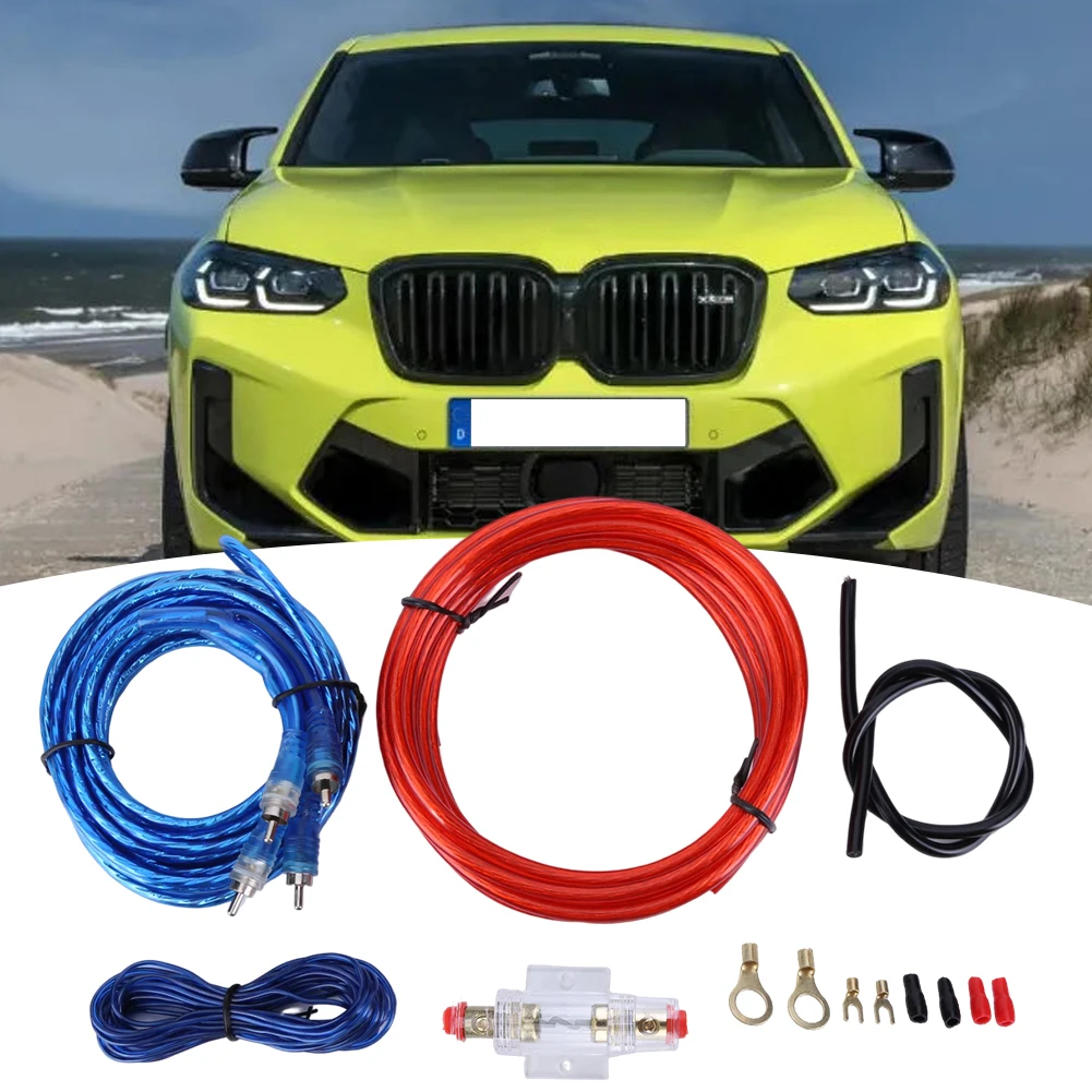 Fuse Holder Power Cable 2000W RCA Power Cable Fuse Kit 60 AMP Audio Speakers Wiring Kit Car Subwoofer Cable for Car Modification