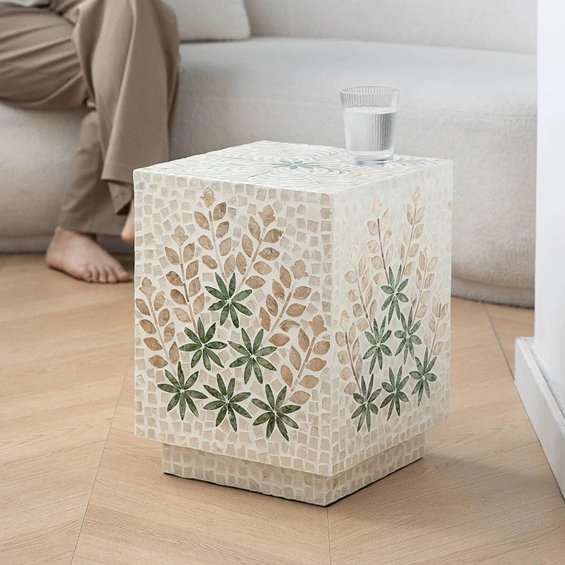k*-Creative Shell Tea Table,Home Decor Art Coffee Table,Living Room Side Table,Luxury Storage Desk,Display Stand,Nordic