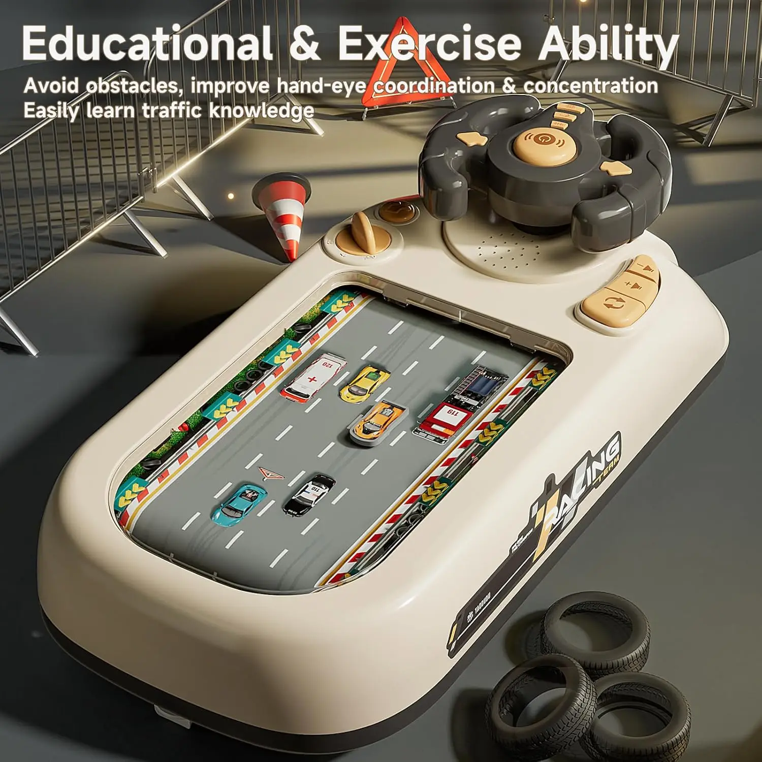 

Интерактивная настольная игра «Гонки на автомобилях» с имитацией звука, развивающая игрушка-симулятор гонок для детей от 3 лет, подарок