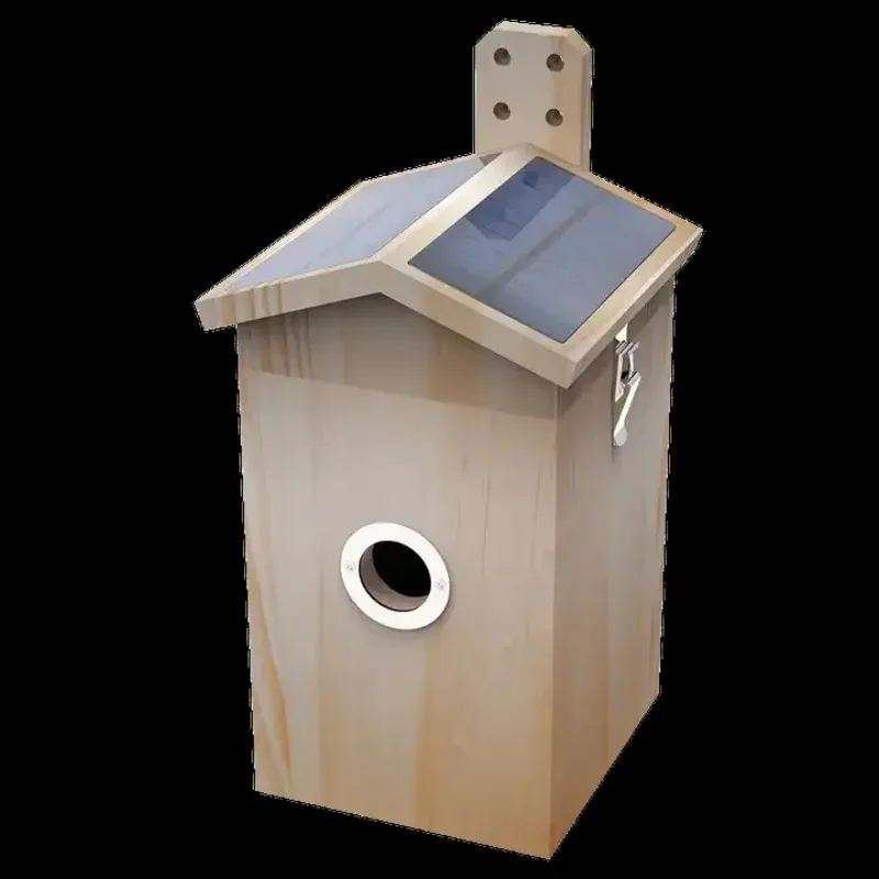 Birdhouse with 1080P HD Camera App Notify Solar Powered Smart Birdhouse  Waterproof Wooden