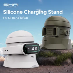SIKAI Charging Stand for Xiaomi Mi Band 10/9/8 Magnetic Watch Dock Silicone Desktop Holder Display Stand