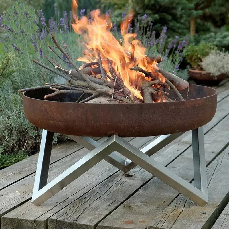 Outdoor Camping North American Courtyard Hotel Gala Wood Stove Bonfire Basin Homestay Camp Heating Fire Pit Burning