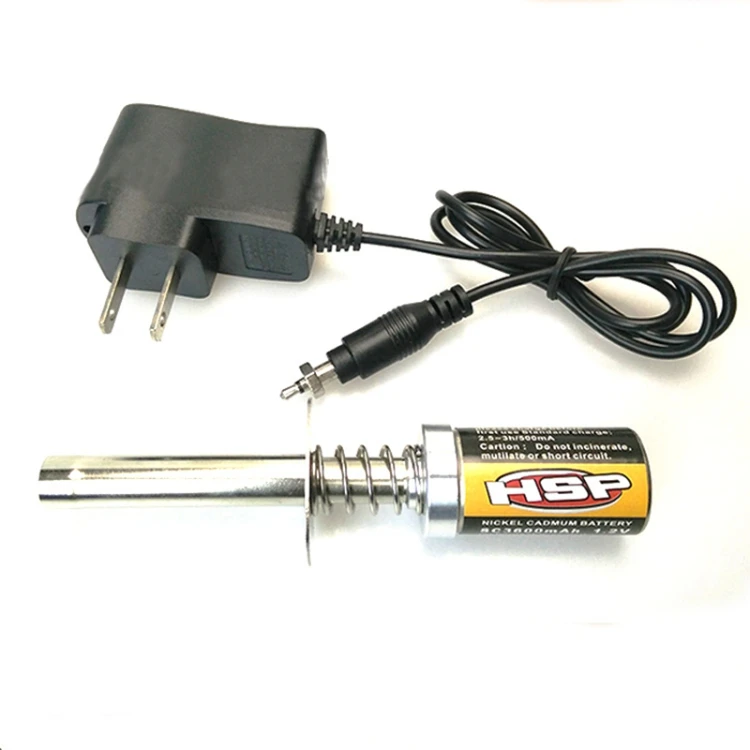 HSP Gas RC Nitro Engine Motor Glow 1.2V 1800MA 3600MA RECHARGEABLE GLOW PLUG Starter Igniter AC Charger for RC 1/8 1/10 Car S231