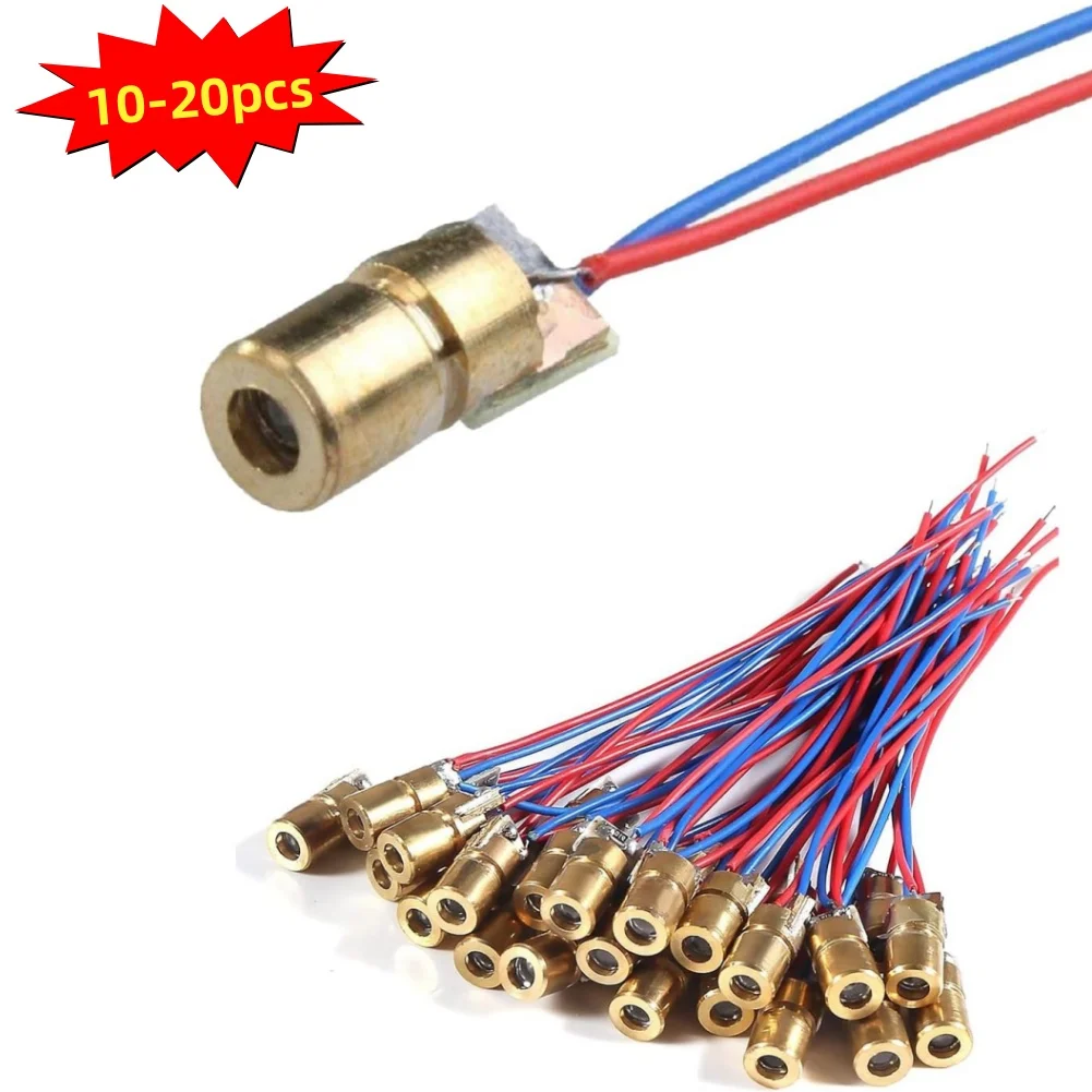 10/20pcs Adjustable Mini Laser Pointer Diode RED Dot Laser Diod Circuit 3V/5V 5mW 650nm Module Pointer Sight Copper Head