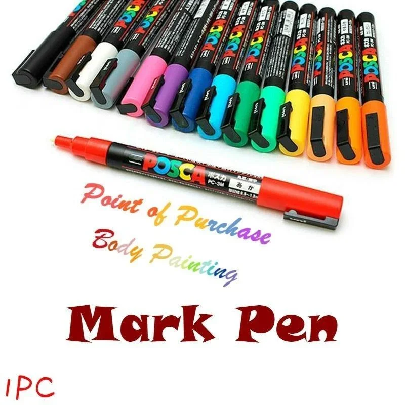 

17PC Premium Mark Pen Mini Highlighter 0.9 1.3mm Fine Tip Water Based School Office Student Supplies