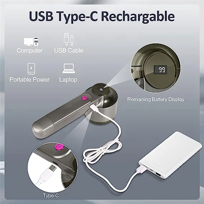 LECKL-Fabric Shaver Electric Lint Remover Shaver With LED Digital Display Removing Fuzz And Pill From Clothes