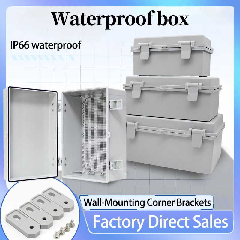 IP66 Electrical Plastic Enclosure  ABS Power Junction Box Outdoor Waterproof Distribution Box for Electric Instrument Project