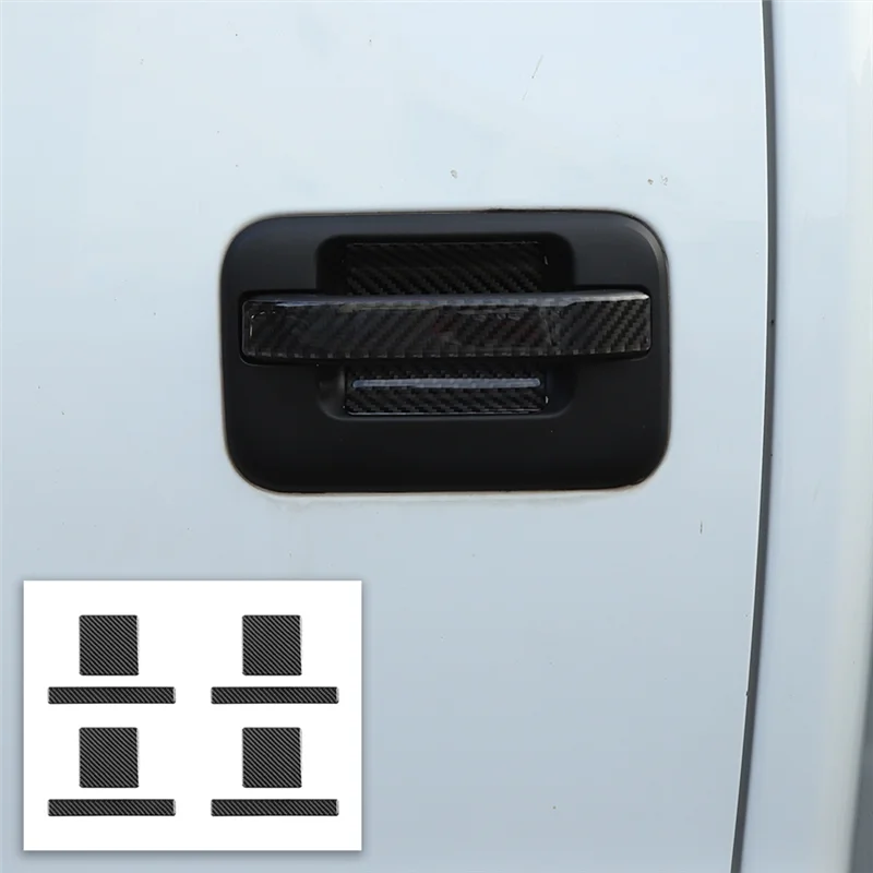 

Car Exterior Door Handle Bowl Cover Trim Stickers Decoration for Ford F150 2009-2014 Accessories Soft Carbon Fiber