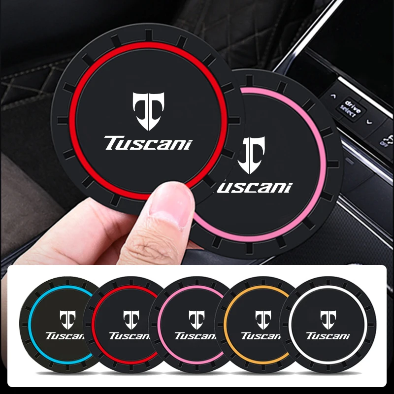 2pcs Car Water Coasters Silicone Anti-slip Mats Cup Holder Accessories For Hyundai Tuscani Tucson IX35 I30 I20 Kona Coupe Velost