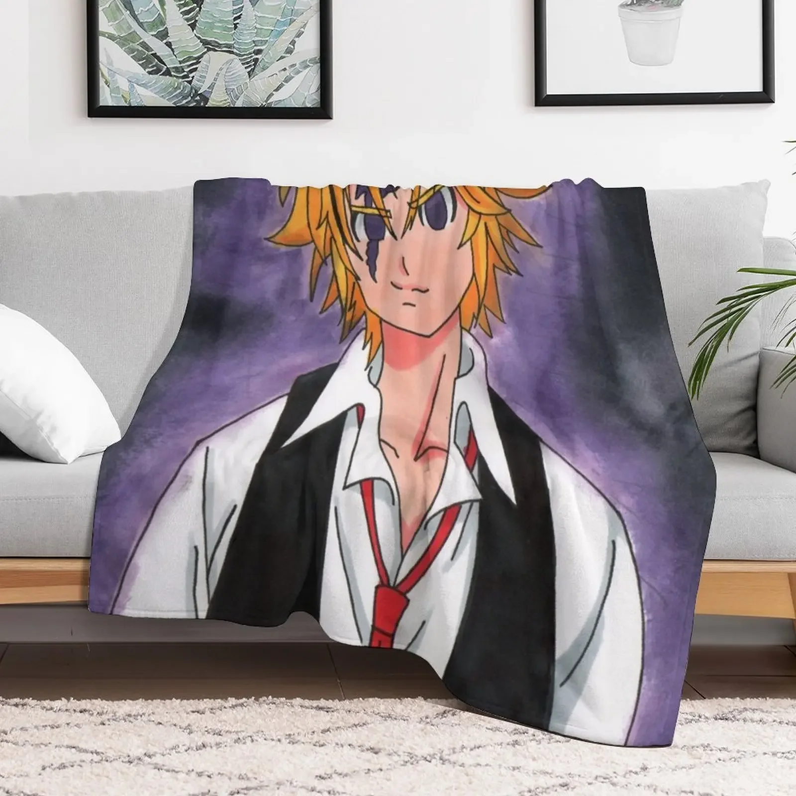 Meliodas Throw Blanket Plush Blankets For Sofas Cute For Decorative Sofa Blankets