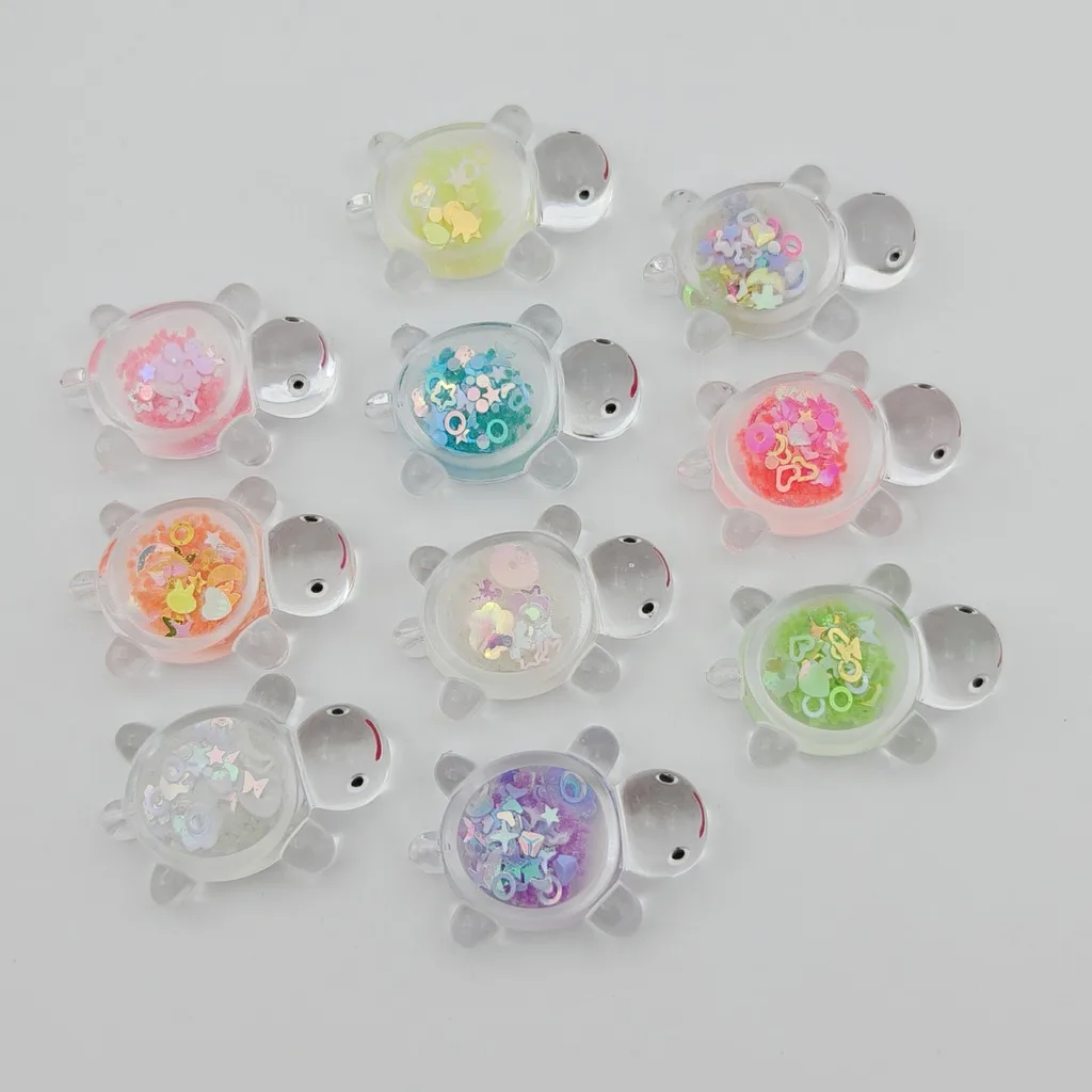 Hanging Hole Pendant  Cute Turtle Pendant Turtle Pendant Delicate Turtle Jewelry Accessory For Diy Keychains Cream Glue