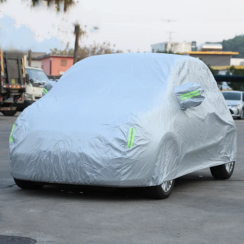 For 11-15 Fiat 500 Car Cover All-weather Four Seasons Car Sunshade With Reflective Dustproof Rain And Snow Outdoor Car Cover