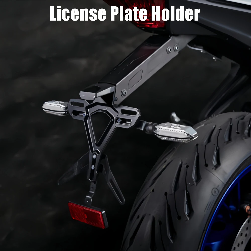 For YAMAHA YZF R9 R9 2025-2026 Motorcycle LED license plate holder Rear Fender License Plate Holder