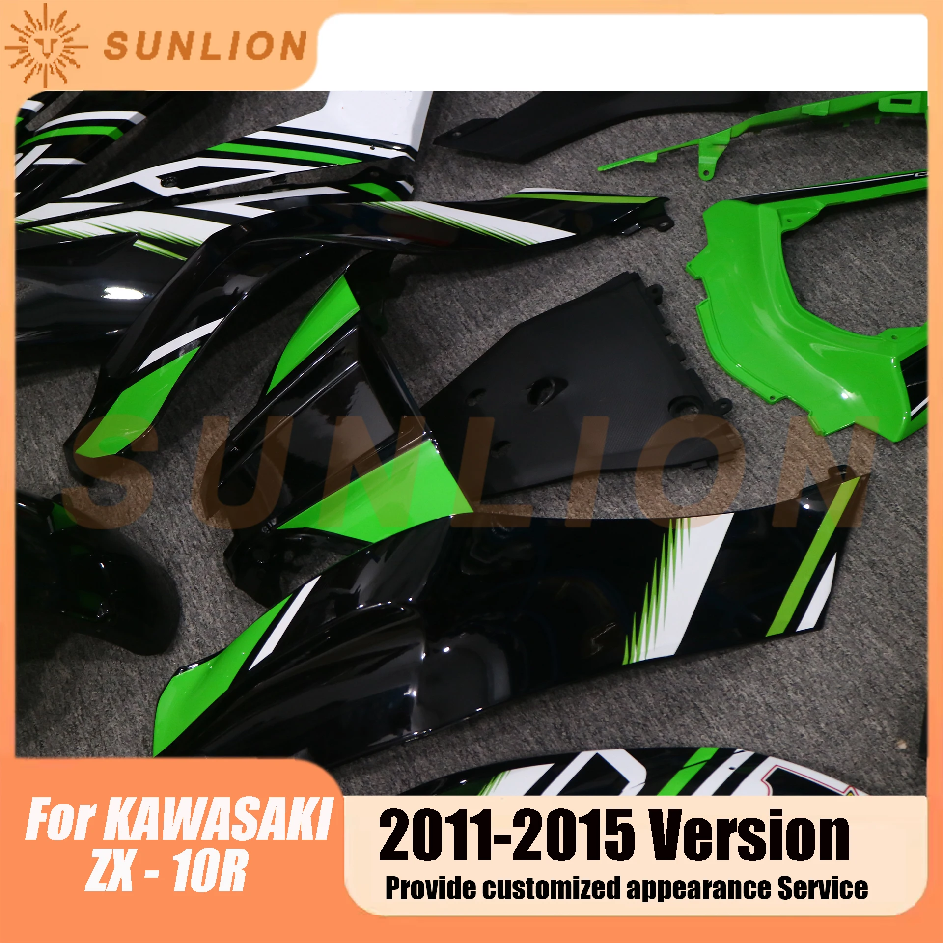 for Kawasaki ZX-10R zx 10r 2011 2012 2013 2014 2015 motorcycle fairing ABS injection body decoration kit full vehicle shell
