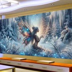 New Diy Diamond Arts Painting Kits Large Size Winter Elves Full Drill Mosaic Embroidery Fantasy Landscape Picture Wall Decor