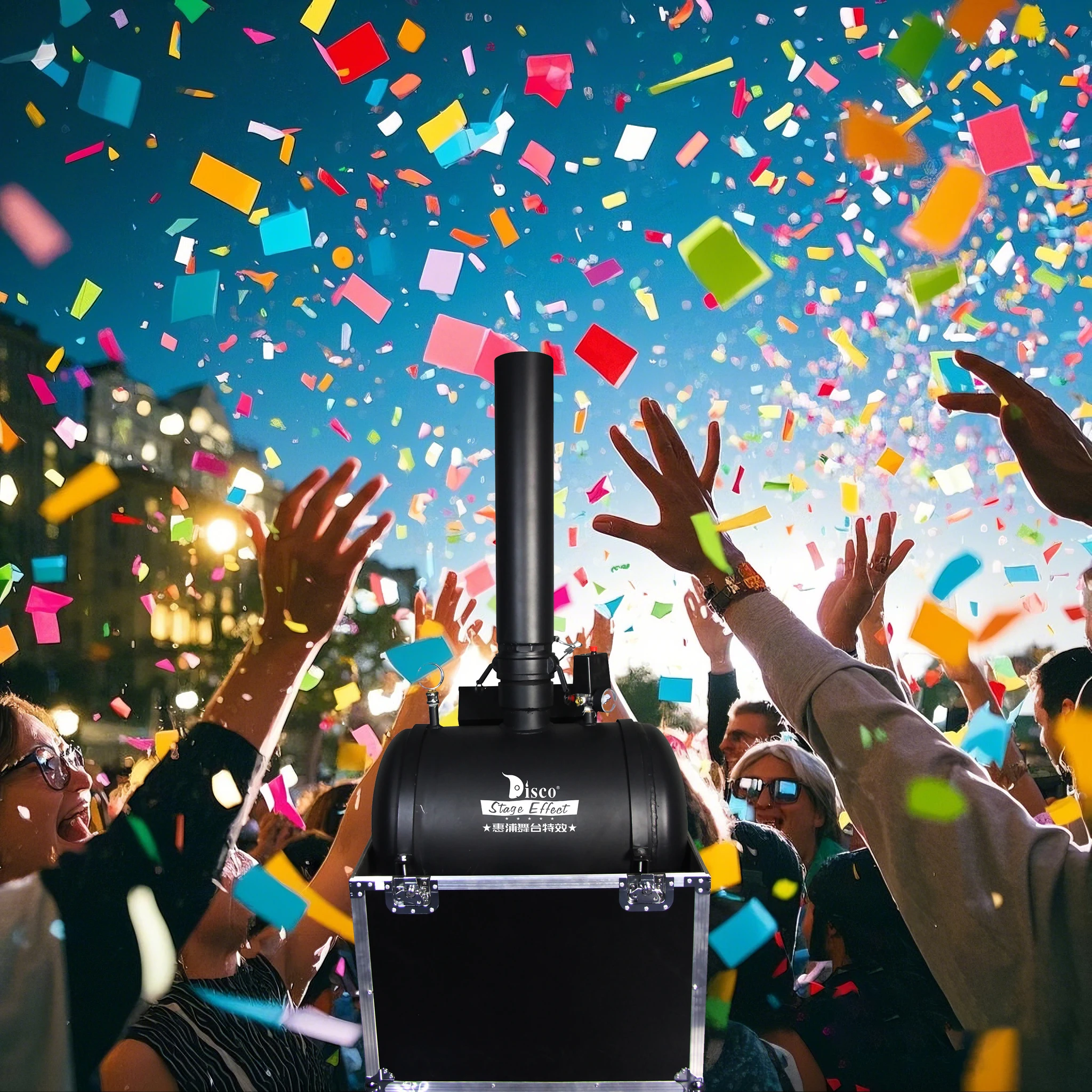 New  High-altitude Super Ribbon Machine DMX for  Party Stage Machine Confetti Rainbow DJ Effect Colorful Launcher Blower