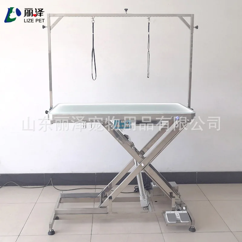 LED Beauty Table for Pets Electric Lifting Brightness Adjustment Electric Luminous Beauty Table Stainless Steel Base