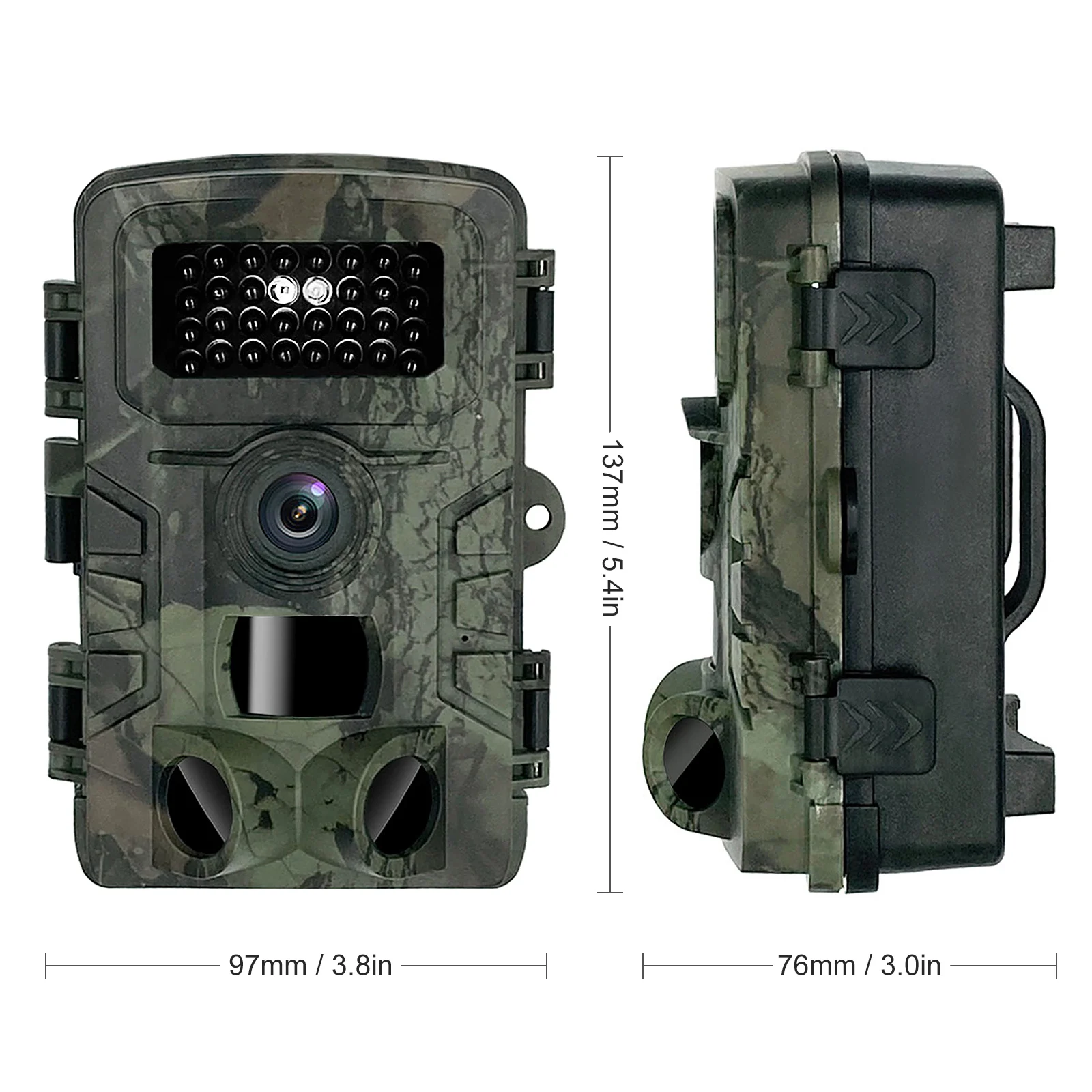 

Камера для тропы, водонепроницаемая, 20 МП, 1080P, охотничья игровая камера с 3 инфракрасными датчиками, ночное видение, активируемая движением, разведка дикой природы