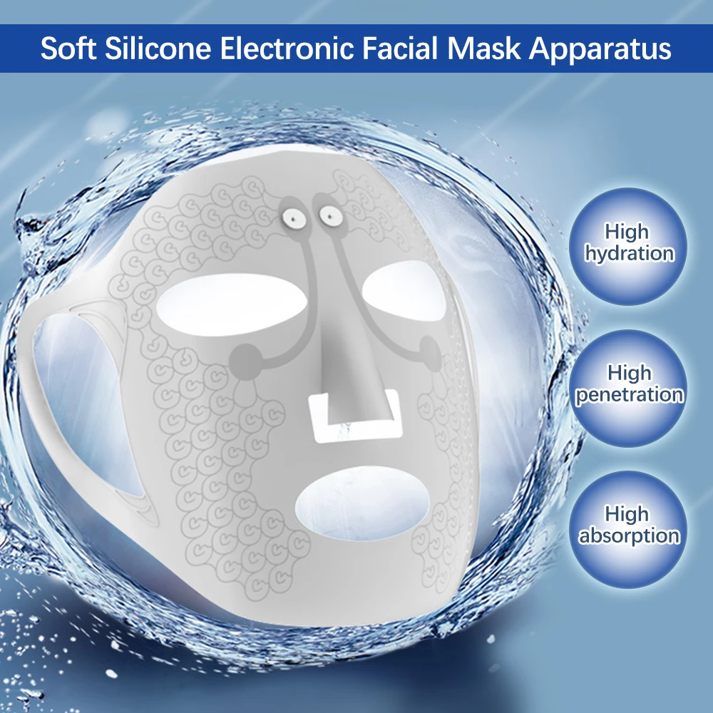 Electric Facial Mask EMS Microcurrent Face Massage Devices Wrinkle Removal Vibration Beauty Skin Tighten Lifting Spa Face Mask