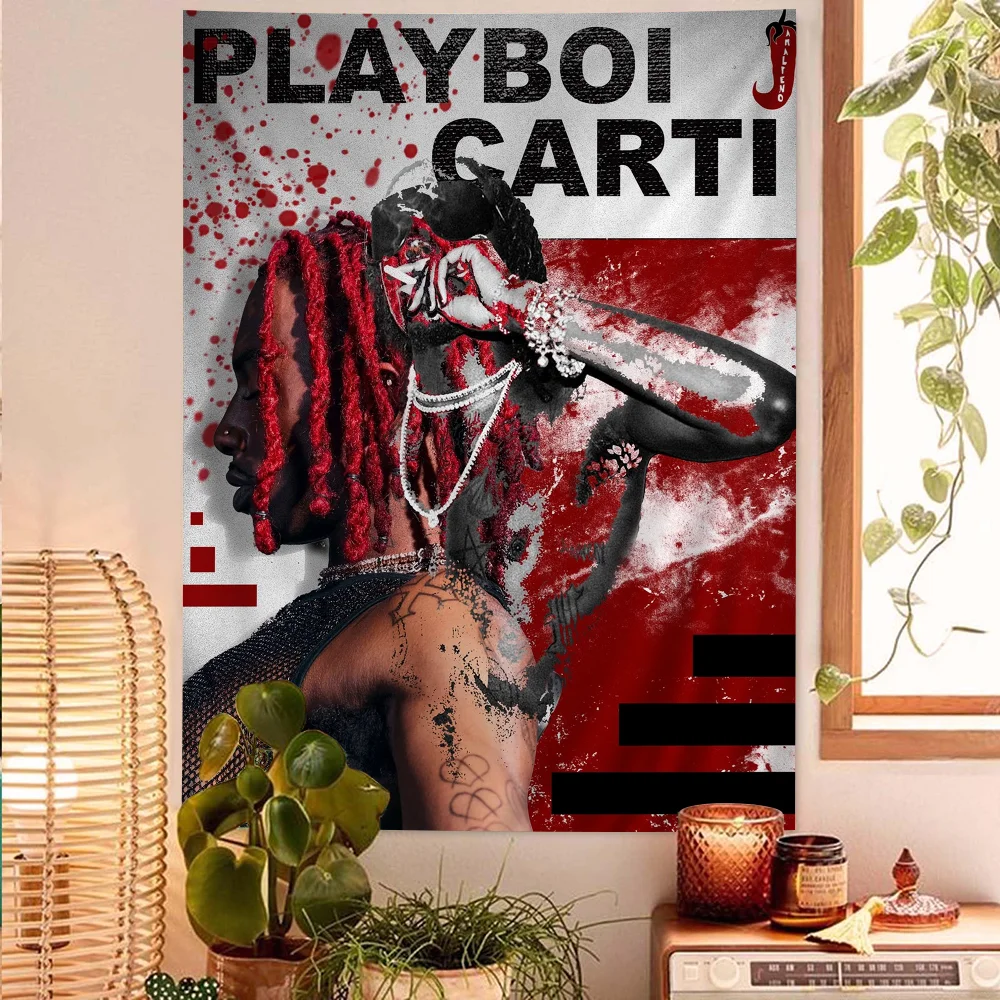 P-Playboi C-Carti Hanging Bohemian Tapestry Home Decoration Hippie Bohemian Decoration Divination Art Home Decor