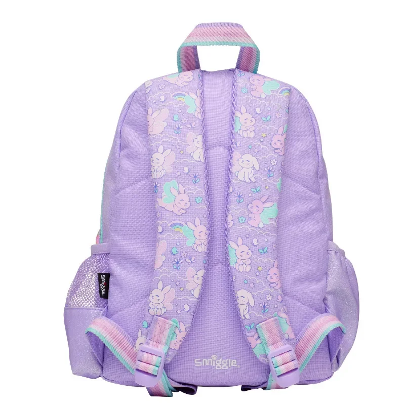 Australian Smiggle School Bag Kawaii Purple Angel Rabbit Medium Children Backpack Water Cup Retractable Pen Bag Student Gift