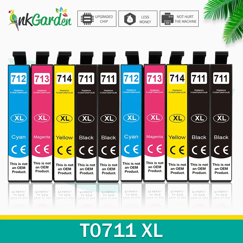 

InkGarden T0711 Ink Cartridge For Epson Stylus SX110 SX215 SX218 SX400 SX405 SX410 SX415 SX510W SX515W DX7400 Printer
