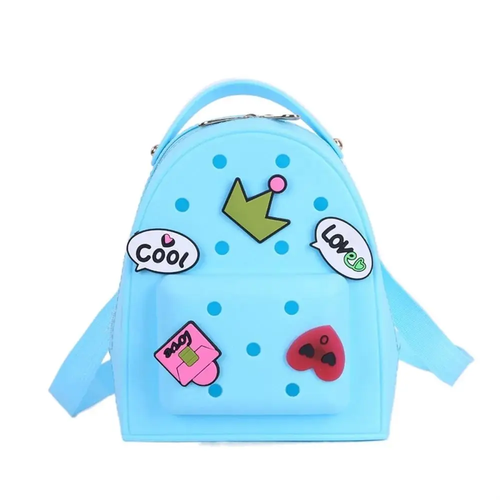 

Модный силиконовый рюкзак с регулируемыми ремнями, водонепроницаемые мягкие школьные ранцы, прочный рюкзак для детского сада на молнии, студенческий рюкзак