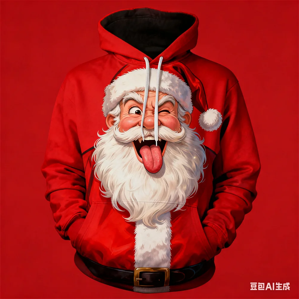 عيد الميلاد الخريف الرجال هوديي ثلاثية الأبعاد سانتا كلوز نمط طباعة هوديي موضة المشارب هوديس للرجل الرجال والنساء الشتاء هوديس