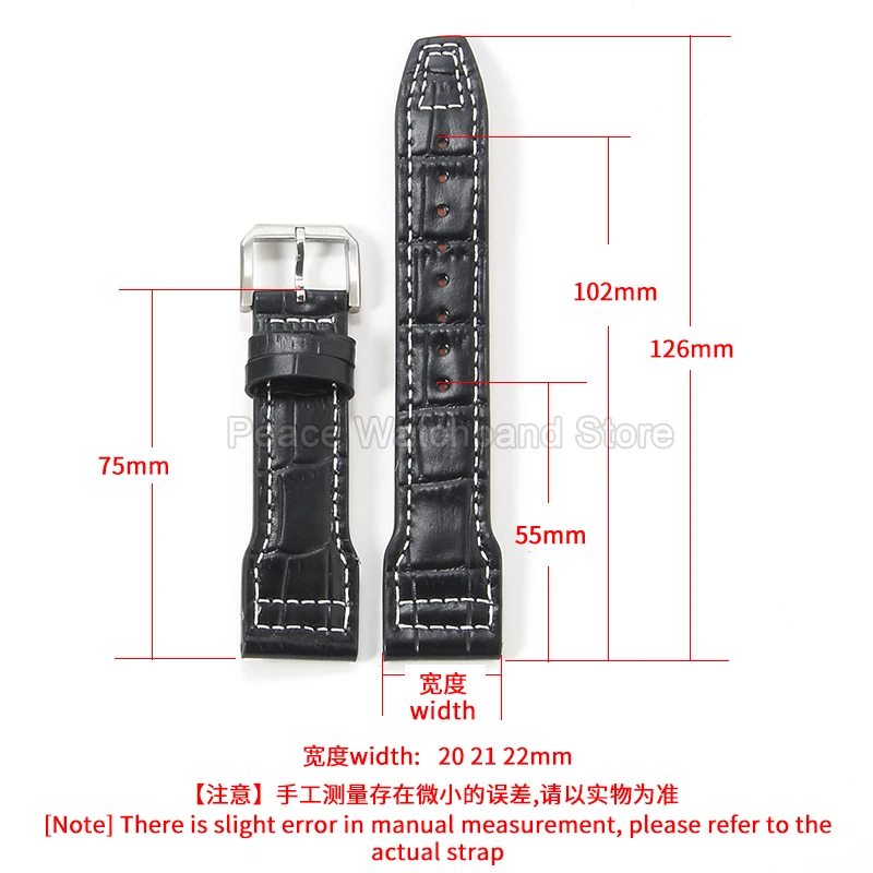 حزام ساعة من الجلد الطبيعي مع بطانة شبكية قابلة للتنفس ومقاومة للعرق لامعة طبيعية لـ IWC Pilot's Le Petit Prince Mark 18