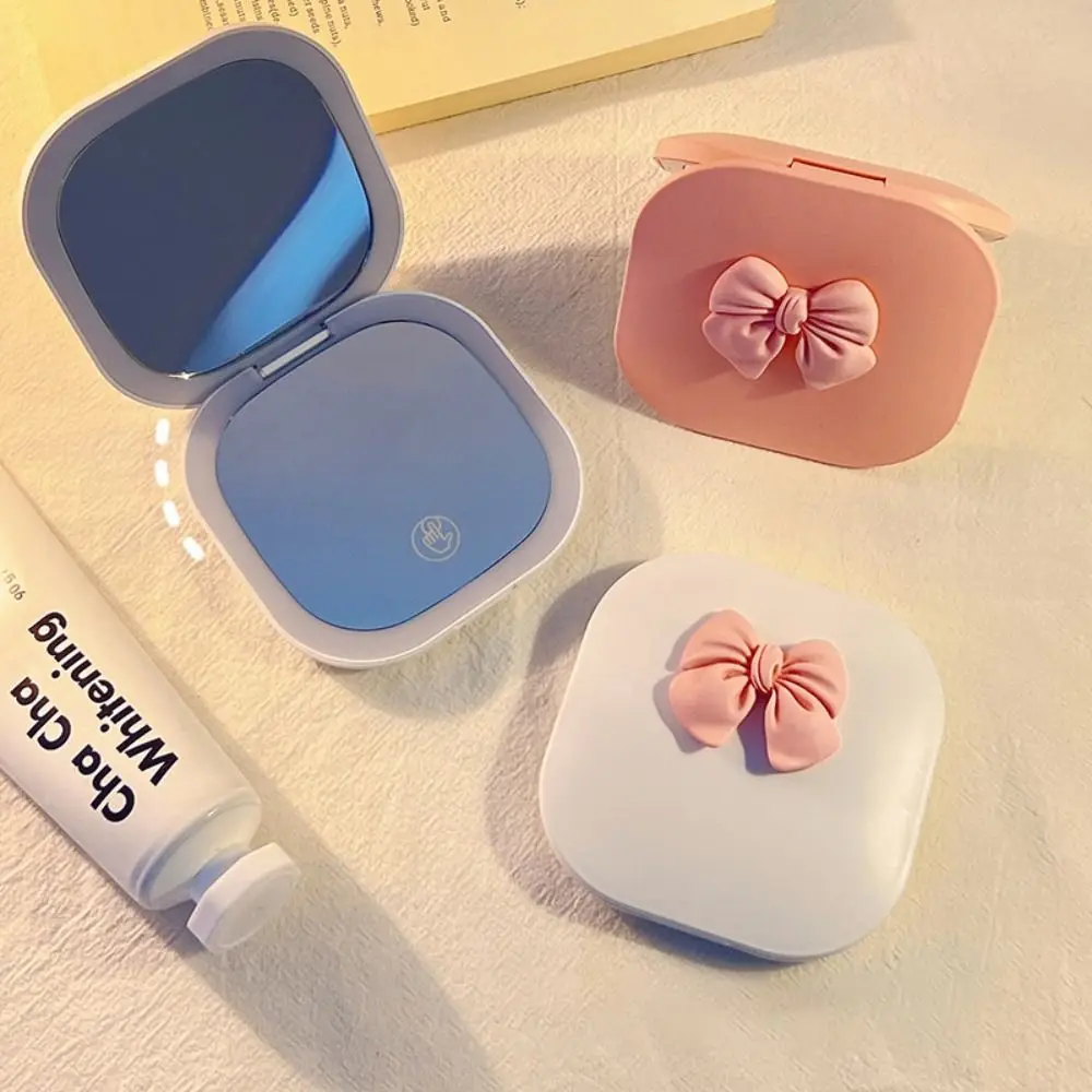 Espelho de maquiagem led dupla face 1x/3x espelho de bolso regulável com luz ins usb recarregável dobrável espelho de maquiagem decoração de casa