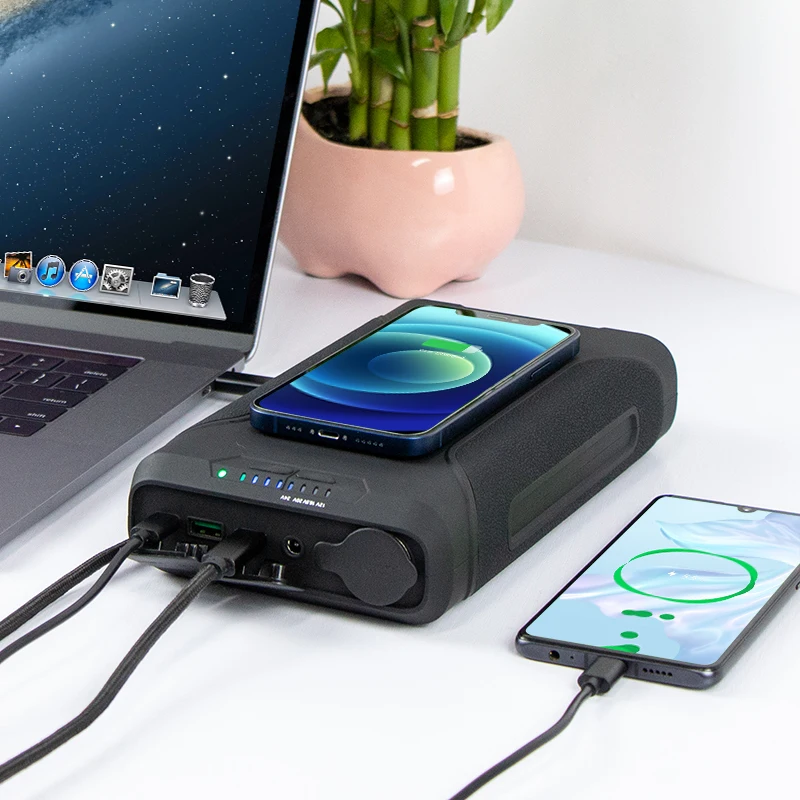 Support OEM/ODM Portable Powerbank Outdoor Solar Power Bank for Laptop Wireless 72000mah 80000mah Type Usb C Pd Fast Charge 12V
