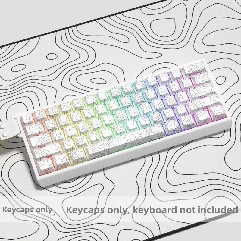PBT keycap five sided heat sublimation side engraving customized personality complete set of keycaps