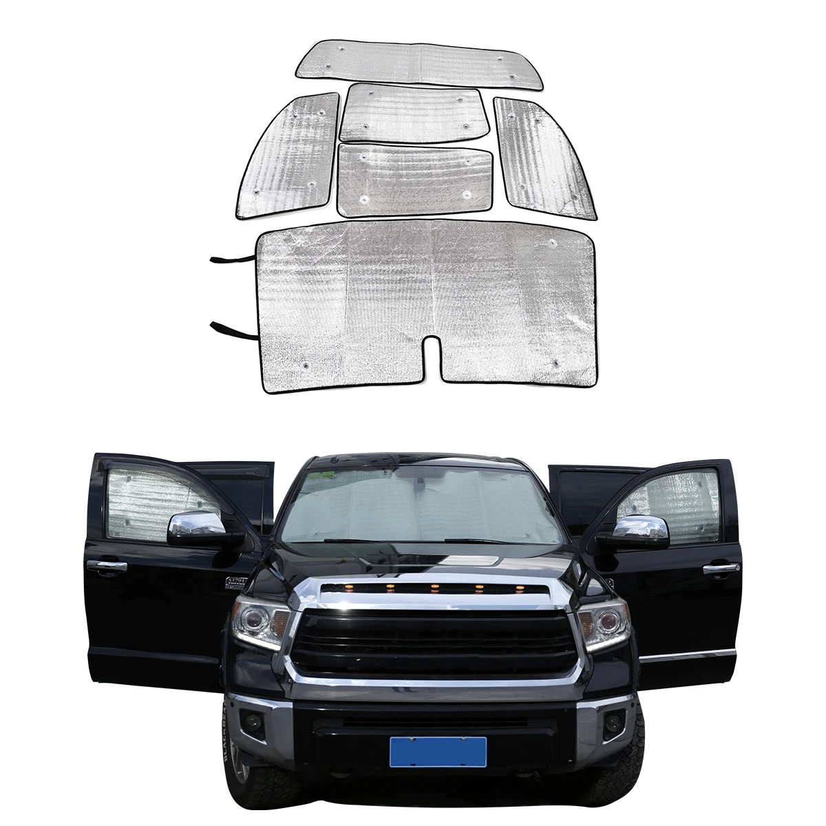 

For Toyota Tundra 2007-2021 Aluminum Foil Car Front Windshield Full Window Glass Sunshield Foldable Protection Cover Accessories