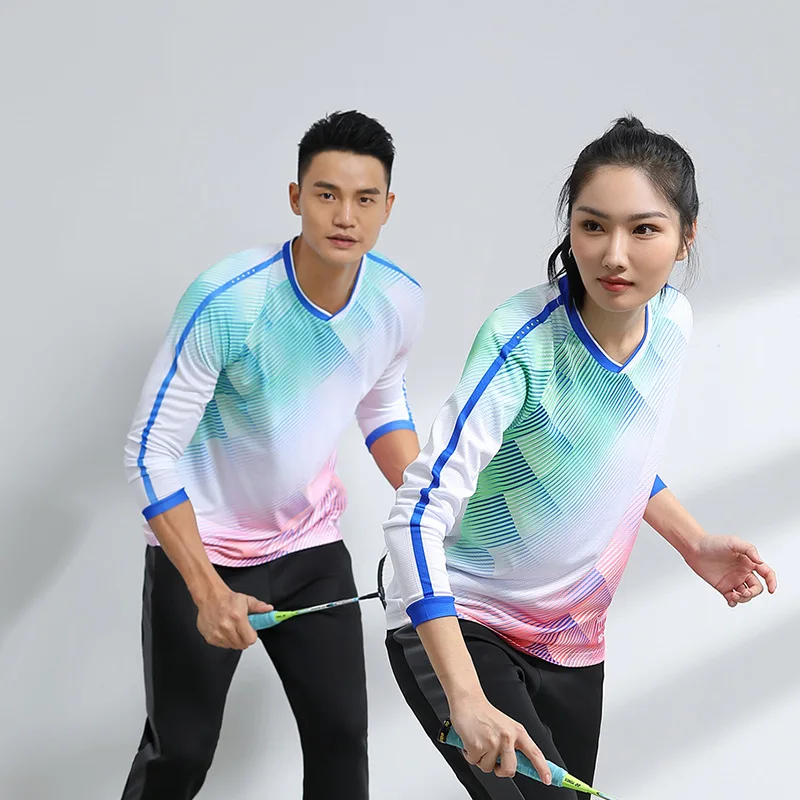 Herfst Winter Lange Badminton Jerseys & Broek Mannen Vrouwen Kind Badminton Training Suits Shuttle Tennis Trainingspak Sportkleding