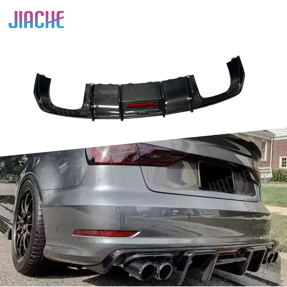 

Carbon Fiber Rear Bumper Lip Diffuser Spoiler For Audi A3 Sedan 2013-2016 FRP Unpainted Black Rear Diffuser Auto Car Accessorise